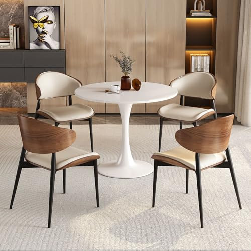 BAYTEWJX Table and Chair Combination,Rezeption Tisch und Stuhl Kombination,Verhandlungstisch,Besprechungstisch,mit 1 Tisch und 4 Stühlen,for Lounge Wohnzimmer Esszimmer Küche Büro.