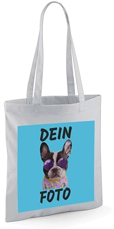 NIMAMA Tragetasche Jutebeutel Bedrucken Lassen - Mit Wunschfoto personalisiert - Einkaufstasche als Geschenk für Damen und Herren selbst gestalten