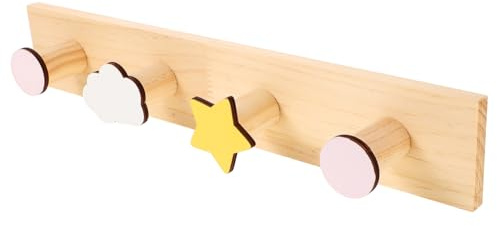Cabilock Perchero Infantil de Madera Creativo Ganchos Multifuncionales para Decoración Habitación Ñiño y Dormitorio Infantil, Fácil Instalación y Diseño Adorable