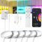 YSRSAI WiFi RGB unterbauleuchte küche led 6 PCS Aluminium Runde Kit für Alexa, Google Assistent, App mit 2.4G RF fernbedienung Musik Sync LED Licht mit Timmer Dimmable Schrankbeleuchtung led