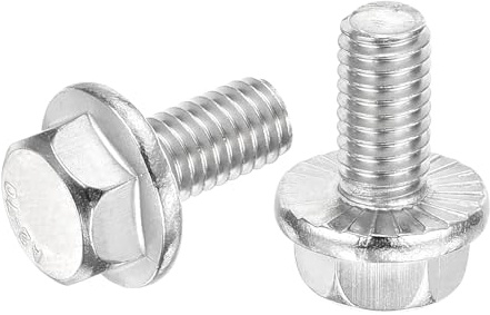 QUARKZMAN 10 Stück M6 x 12mm Sechskantflanschschraube, 304 Edelstahl Sechskantkopfschrauben mit Flansch Sechskantschrauben für Haushalte, Maschinenwerkzeuge, Silber