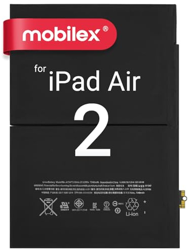 MOBILEX® Batería A1547 para iPad Air 2 | 7340mAh - OEM | Interna Repuesto | Adhesivo Preinstalado | Capacidad Original
