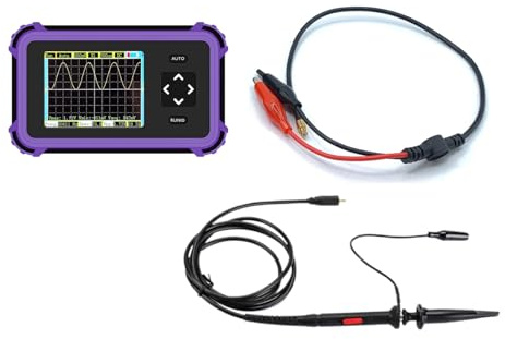 VIVIWI Digital Oscilloscope Rechargeable 8.33MSa/s Samplings Rate 1MHz Bandwidth Handheld Signals Generator Oscilloscope