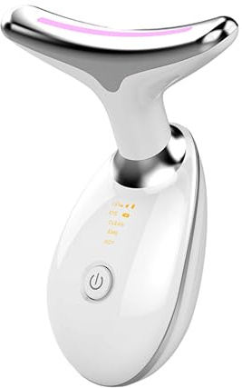 eBoutik - Massaggiatore viso e collo - 3 modalità di massaggio e 7 colori LED per la cura della pelle anti-età e antirughe dispositivo per la cura della pelle dimagrante viso elevare regime della