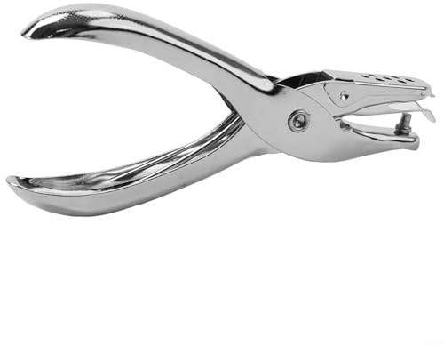 Eawfgtuw for Metal Single Hole Puncher Tool, Handheld Paper Punching Plier for ID Cards, Scrapbooking, Card Making, Office Documents, 3mm/6mm Hole Sizes, Long Lasting Metal(Hole Diameter 3mm)