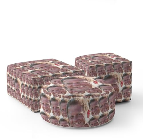 Personalised Face Kids Pouffe | Upload Your Photo for Funny Face All Over Design | Custom Low Seat, Cube or Circle Pouffe | Unique Kids Room Furniture Gift