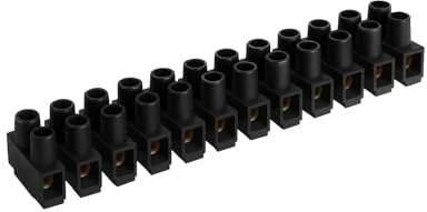 Webmatel Regleta de Conexión y Clema Negra para Cables Eléctricos | Empalme Cable Eléctrico | Apto para cables de Sección 4mm |