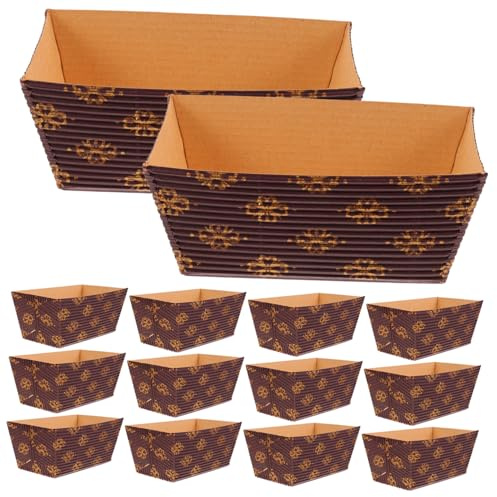 DIYEAH Set Di 25 Pirottini Decorativi Per Torte in Carta Resistente All'olio, Mini Teglie Rettangolari, Per Matrimoni e Addio Al Nubilato