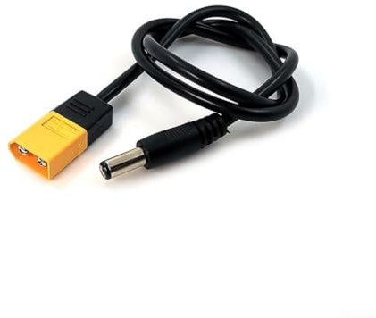 Eawfgtuw Adattatore per cavo di alimentazione DC 5,5 x 2,5 mm/2,1 mm, connettore a gomito da 0,5 m per modellini di aeromobili, saldatori e strumenti (5521)