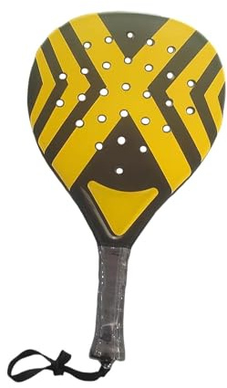 Hellery Racchetta da Padel, Racchetta da con Borsa Portaoggetti, Antiscivolo, per Sport all'Aria Aperta E Tempo Libero, Leggera E Professiona, Nero Giallo