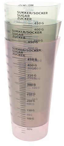 IWOWHERO Set 3 Misurini Dosatori per Detersivo Liquido e Ammorbidente, Tazze Graduata in Plastica Trasparente con Scala, Misurini Impilabili per Lavanderia e Dosaggio Preciso da 100