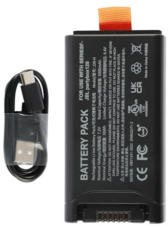 KingSener Batterie de rechange, 36 Wh, compatible avec enceinte portable JBL PartyBox Club 120, lithium-ion pour batterie JBL 200