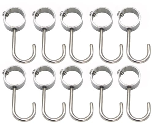 JECOMPRIS Ganci per Capacità di Carico Elevata Set da 10 in Inossidabile Resistenti alla Ruggine senza Forare per Cucina e Tende
