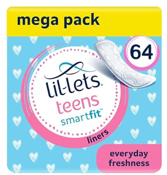 Lil-Lets Teens Liners - 64 Count Pantyliners for Girls - Thin, Absorbent Liners - Soft & Breathable, Fragrance Free for First Periods - Light Days