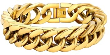 PROSTEEL Armband Herren Edelstahl Panzerarmband Silber/Schwarz/Gold | 6/8/12/17mm Breit, 19/21/23cm Lang, Armbänder Armkette Bracelet für Männer Jungen, Hip Hop Schmuck, mit Sicherheitsverschluss