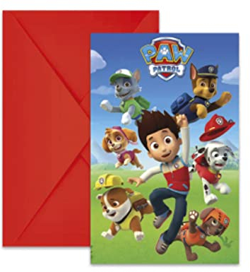 Folat 89441P Invitations Paw Patrol - 6 pièces
