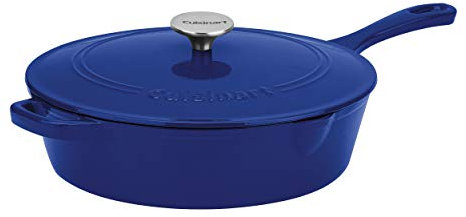 Cuisinart 12-Inch Cast Iron Chicken Fryer with Lid, 4.5 Quart Capacity, Porcelain Enameled Interior, Oven Safe, Induction Compatible, Colbat