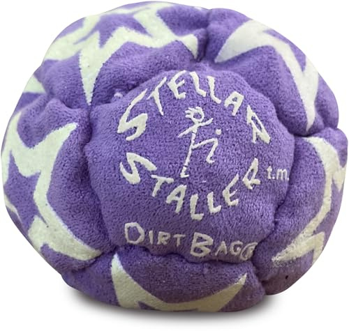 DIRTBAG Stellar Staller Glow in The Dark 12-Panel Footbag, Hand-Stitched, Synthetic Suede - Purple