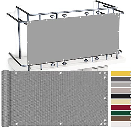 AIYOUVM Balkon Sichtschutz Meterware, Balkon Sichtschutz Zum Klemmen Pflegeleicht, Mehrzweck für Balkongeländer, Terrasse und Garten