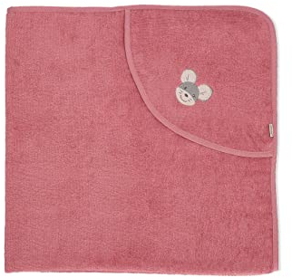 Sterntaler Baby Mädchen Kapuzenbadetuch Bio GOTS Mabel - Badeponcho Baby, Kapuzenhandtuch, Badehandtuch Kinder mit Mausmotiv waschbar - Bio - rosa