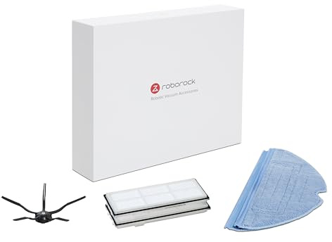roborock Kit d'accessoires d'origine Noir (2 Chiffons en Microfibre, 2 filtres à poussière HEPA, 1 Brosse latérale) pour S7, S7+, S7 MaxV, S7 MaxV Plus, S8, S8+, S8 Pro Ultra