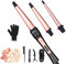 Ferro Arricciacapelli Set 3 in 1, JAETON Ferro Arricciacapelli Professionale in Ceramica con 3 Ferri di Diverso Diametro, con guanti, per ricci stretti, onde da spiaggia, ricci naturali scompigliati