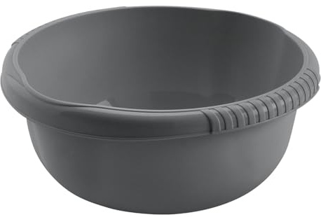 Tarrington House Ciotola rotonda, in plastica, Ø 36 cm, capacità 11 litri, materiale sicuro per alimenti, rotondo, nero antracite, 1 unità