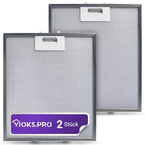Viоks.pro 2x Dunstabzugshaube Filter Metall 305 x 267 mm Ersatz für 480122102168 Whirlpool & Elica Dunstabzugshaube Filter
