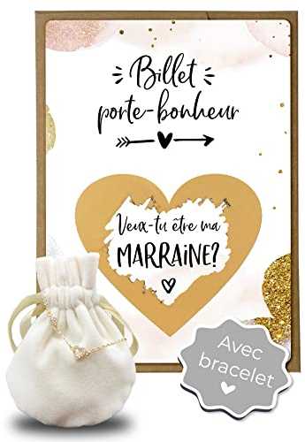 Joli Coon Rubbelkarte mit Umschlag und Armband aus Silber – Golden Glamour – Geschenk für Patenten