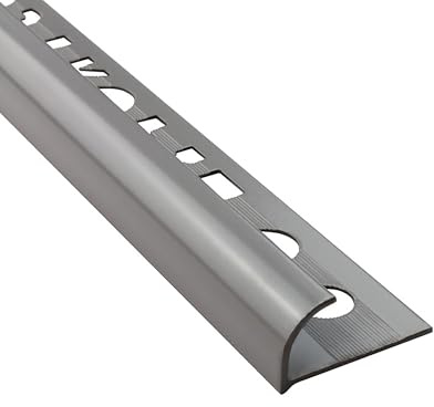 Alu Viertelkreis Profil Fliesenschiene eloxiert silber matt glänzend 2,7m 12mm grau