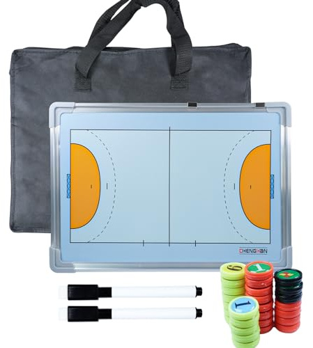 Joyeee Pizarra Táctica de Balonmano de Entrenador Magnética Tablero Táctico de Balonmano Portátil con Imanes Rotulador Borrador Equipo Accesorios para Estrategia Competencia Deportes