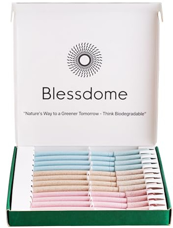 BLESSDOME 12Pcs Biodegrable Wheat Straw Dermaplaning Blades for Face - Peach Fuzz Eyebrow Razor Shaper | Exfloating Dermaplane Hair Removal Tool - Eco Friendly Plastic Free Dermaplane Eyebrow Razors