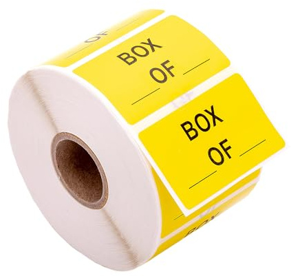 1 Roll, Box Sequential Counting (Showing Box Number and Total Number of Boxes), 2x 1.25 Small Inventory Labels, 1,000 Labels per Roll