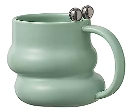 PWSHZ Birra Particolari Tazza da caffè Tazze da caffè in Ceramica Piattini Adatto a microonde e lavastoviglie for Cappuccino Latte Cacao Impilabile e Risparmio Bicchieri da Birra (Color : Green)