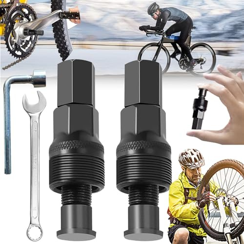 SoundZero 4 Stück Kurbelabzieher Fahrrad, kurbelabzieher Fahrrad tretlager Werkzeug,Tretlager Werkzeug Fahrrad Kurbelabzieher, Fahrrad kurbelabzieher Geeignet, Schwarz Kurbel Entferner(mit Werkzeugen)