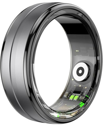 findtime Smart Ring for Men Ladies Smart Ring for Women Fitness Ring Fitness Tracker Waterproof Blood Oxygen Sleep Heart Rate Monitor Pedometer Step Counter ios Android Phones (Black, Y/2.645in)