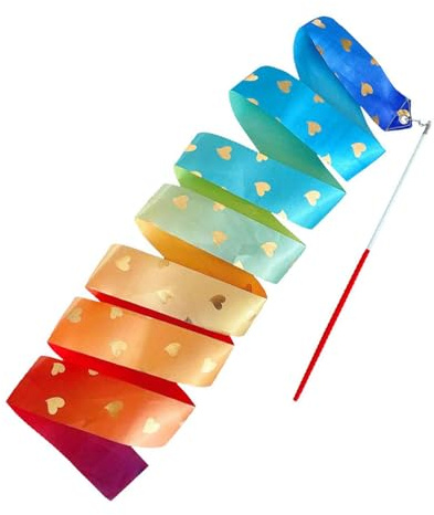 da Ballo per Bambini, da Ballo,Bacchetta da Ballerina con Nastro a serpentina di Seta Lunga 6,56 Piedi - Goodie Bags Stuffers, Fascia da Ginnastica per Bambini, Bastone