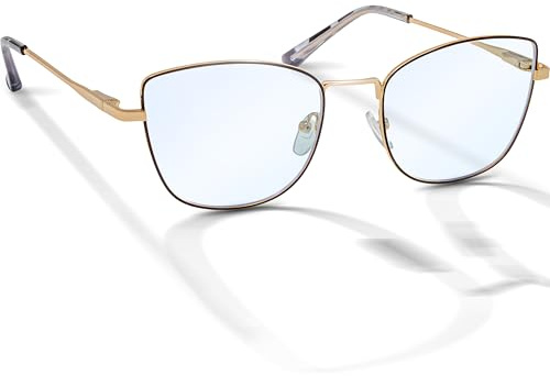 BRILO Blaulichtfilter Computerbrille Damen, Blue Light PC Glasses, Blaufilter Brillen, Bildschirmbrille mit Ohne Stärke, Fensterglas Blaulichtfilterbrille, Blaulicht Blaufilterbrille
