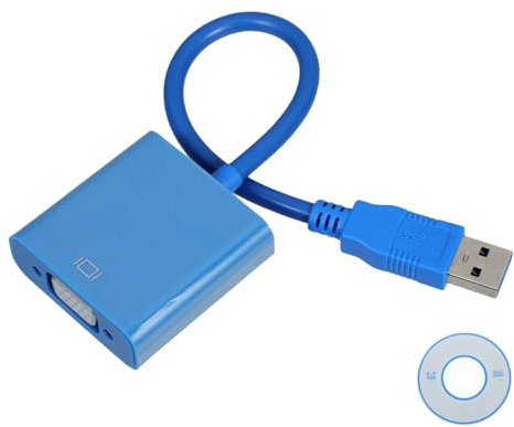 KONTONTY Usb to Vga Adapter Cable for Laptop to Monitor Connection External Video Display Adapter Converter for Projector Use