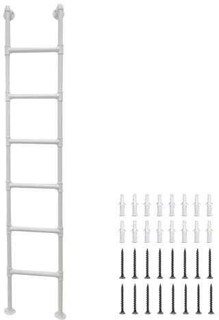 Scala a due letti in ferro industriale per camper scala universale a soppalco diritta con kit di installazione semplice ingresso versatile scala da arrampicata Egress (180 cm/71 pollici)