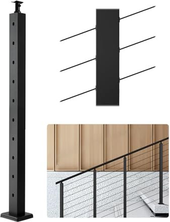 VEVOR Ringhiera per Recinzione da Balcone 914x100x100 mm da Giardino Balcone Gradini in Acciaio Inox, Kit di Palo per Balaustrata da Terrazza, 1JZLGZXHS914YIVIS001V0