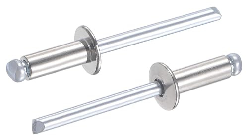 TA-VIGOR 50pcs 5mm x 13mm Blind Rivets, 304 Stainless Steel Pop Rivets with Flat Head, Open End Rivet for DIY and Outdoor Use, Rust Resistant Fixings
