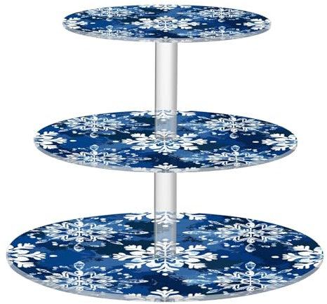Vassoio decorativo rotondo in acrilico a prova di fuoriuscite a prova di fuoriuscite con fiocchi di neve, safari, stile nautico, spiaggia, oceano, per spogliatoio