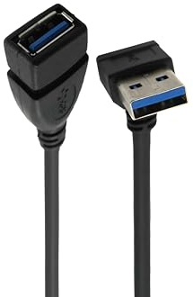 DUSTEWQ Datenkabel kompatibel Super Geschwindigkeit ​​ USB 3.0 männlich zu weiblich Verlängerung Datenkabel nach oben und nach unten Winkel 2 Stück geeignet für PCs, Laptops, etc. (20 cm, 8 Zoll)