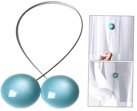Healifty Abrazaderas Magnéticas para Cortinas Azul Accesorios para Cortinas Resina Fáciles De Usar para Sala De Estar Dormitorio y Baño 2 Piezas