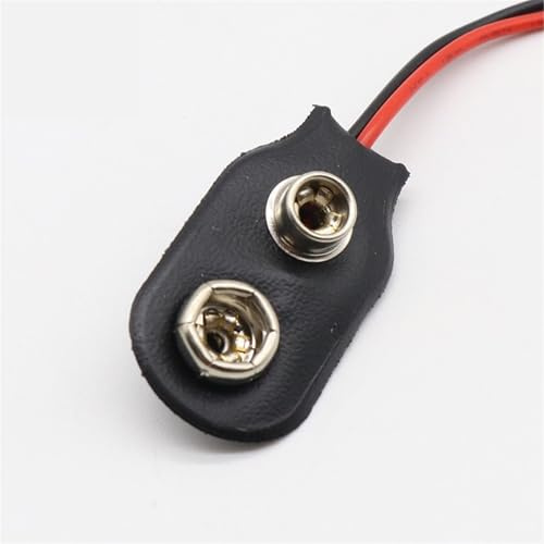 Connettore for batteria 9V con clip a scatto, cavo di collegamento in PVC morbido, supporto for batteria in pelle TBH-S1, 10 pezzi