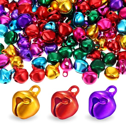 150 Pcs Jingle Bells For Crafts 1/2 Inch Mini Tiny Small Jingle Bells For Crafting, Christmas Bell For Crafts, Multi-Color Metal Bell For Festival And Party Decor Diy Holiday Decorations
