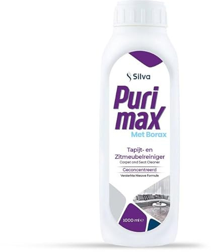 Silva Purimax 1L Konzentrat Polsterreiniger – Waschsauger & Nasssauger Reinigungsmittel – Hochergiebiges Teppichreiniger Mittel – Stark gegen Rotwein, Kaffee & Tierflecken