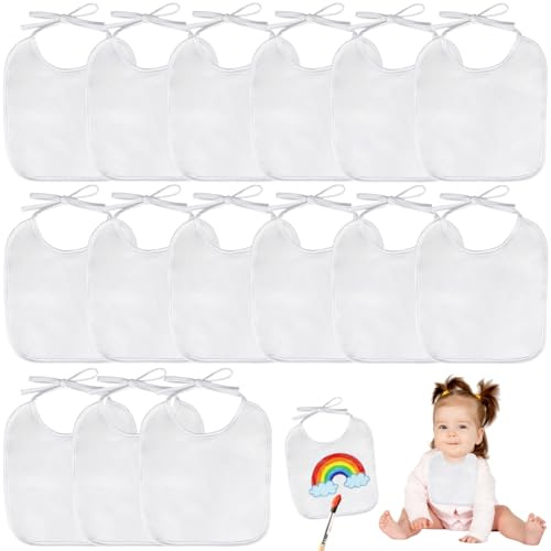 Baby Lätzchen zum Bemalen,15pcs Baby Lätzchen aus Baumwolle Doppelseitigs,Babylätzchen zum Bemalen, Zum Bemalen,aus Baumwolle,Baumwolles Lätzchens Bemalen