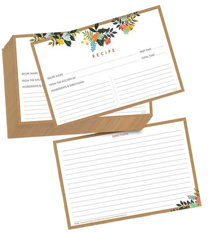 Hellery 20 Fiches Recettes, Cartes de Notes, Cartes Multi-usages et Cartes de Recettes, Cartes de Cuisine pour Les Fêtes D'anniversaire, La Fête